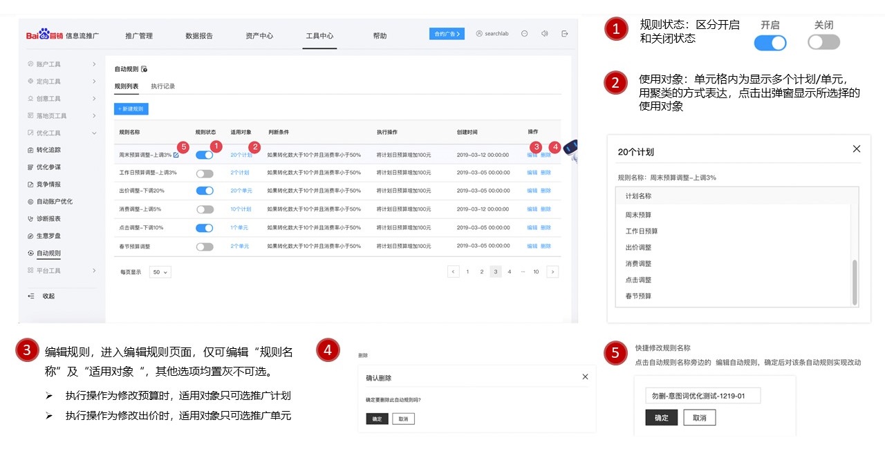 百度信息流新上线“自动规则”工具