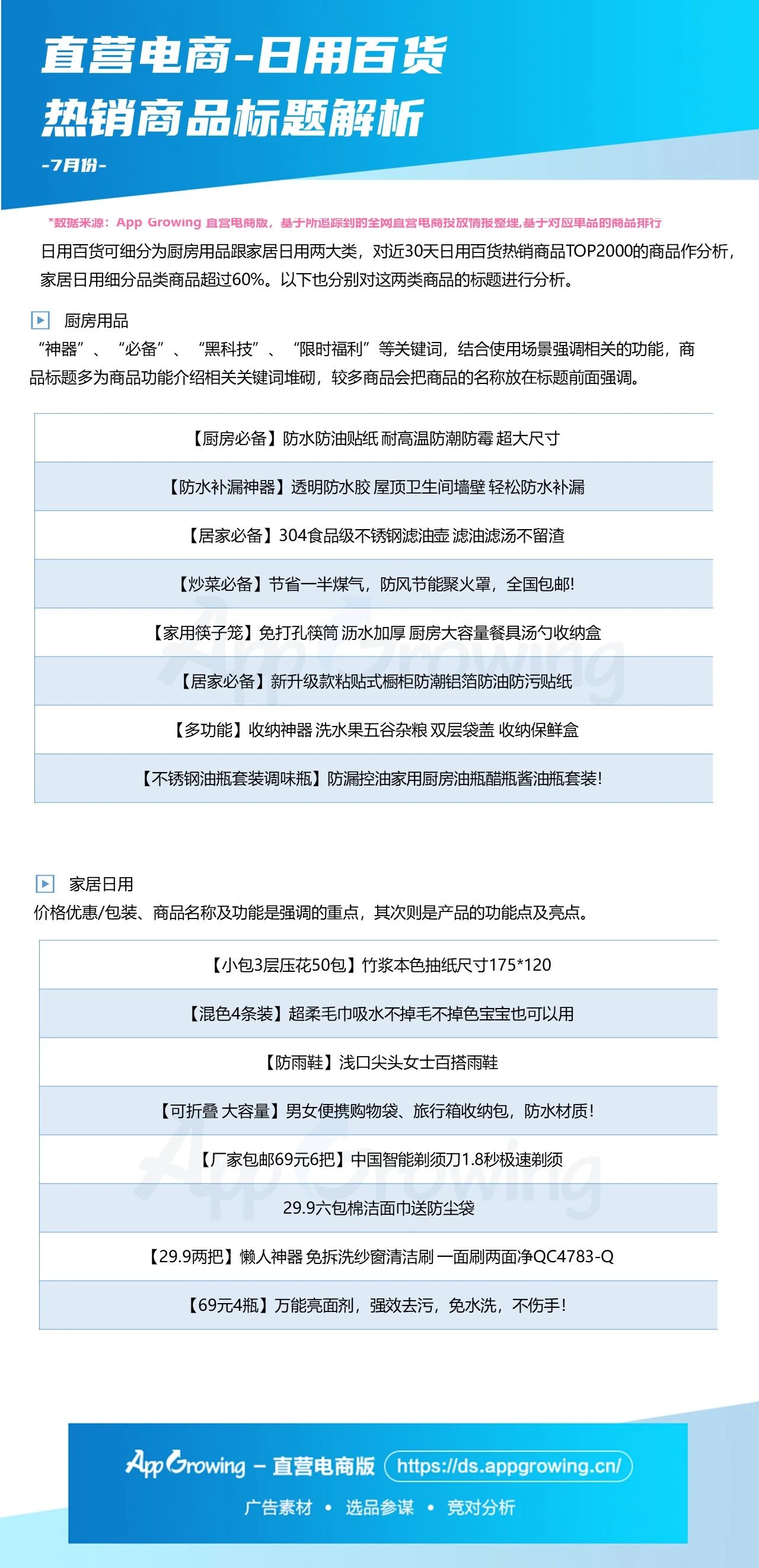 直营电商| 7月份大盘趋势&商品情报