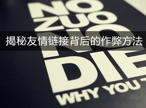 揭秘友情链接背后的作弊方法及代码封面