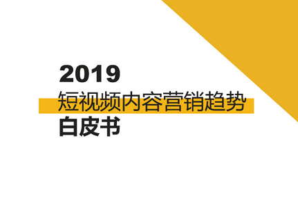 短视频营销行业趋势如何？参考《2019短视频内容营销趋势白皮书》附PDF下载封面