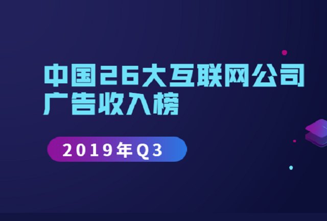 中国26大互联网公司广告收入榜 (2019年Q3）封面
