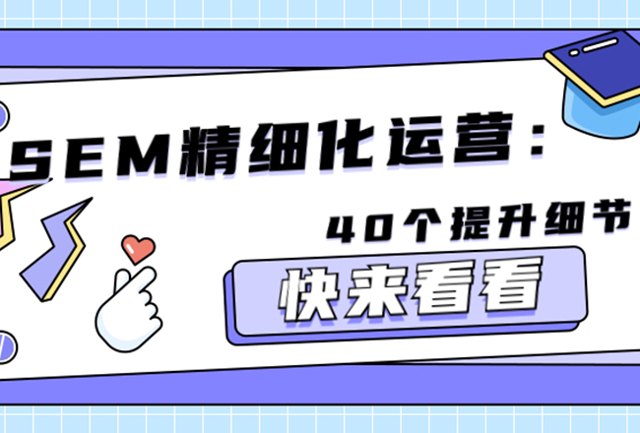 SEM精细化运营：从广告曝光到拿到联系方式40个提升细节封面